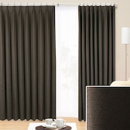 オーダーカーテン Sノーブル モカ 2倍ヒダ