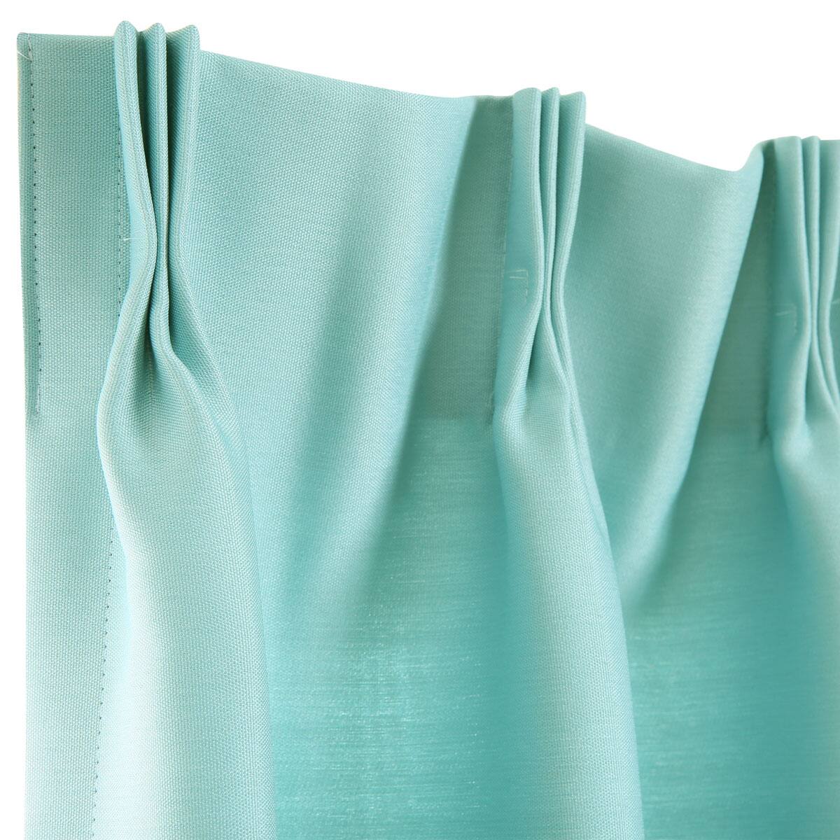 遮光3級・防炎オーダーカーテン ラック ミドルターコイズブルー ZLS-11