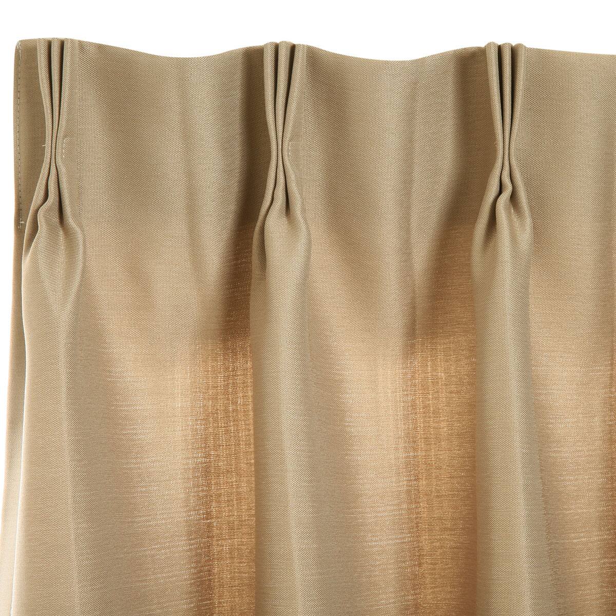 遮光3級・防炎オーダーカーテン ラック ミドルブラウン ZLS-15 2倍ヒダ