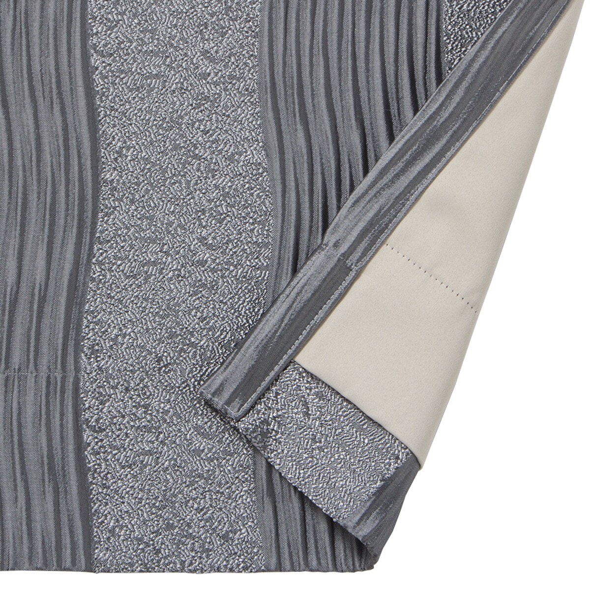 遮光1級オーダーカーテン モニク2裏地付き グレー 2倍ヒダ(幅-100/丈