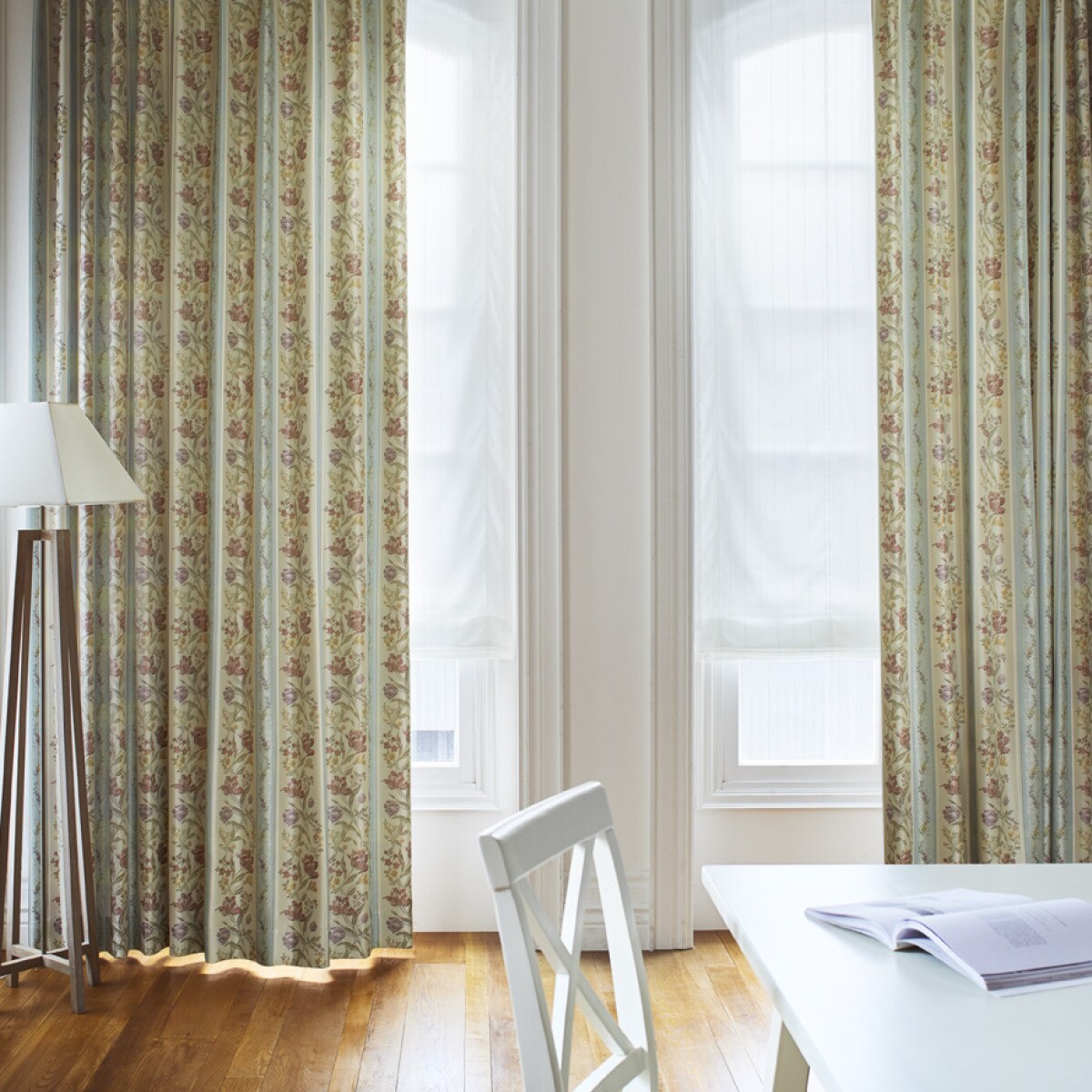 裏地付きオーダーカーテン インフィニ ブルー 2倍ヒダ(幅-100/丈-140cm