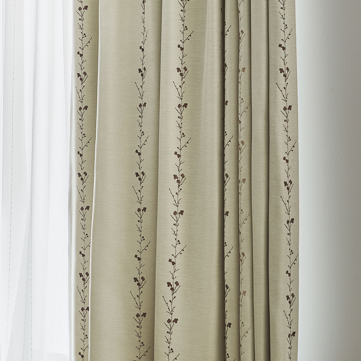 オーダーカーテン アドーレ アイボリー 2倍ヒダ(幅-100/丈-140cm