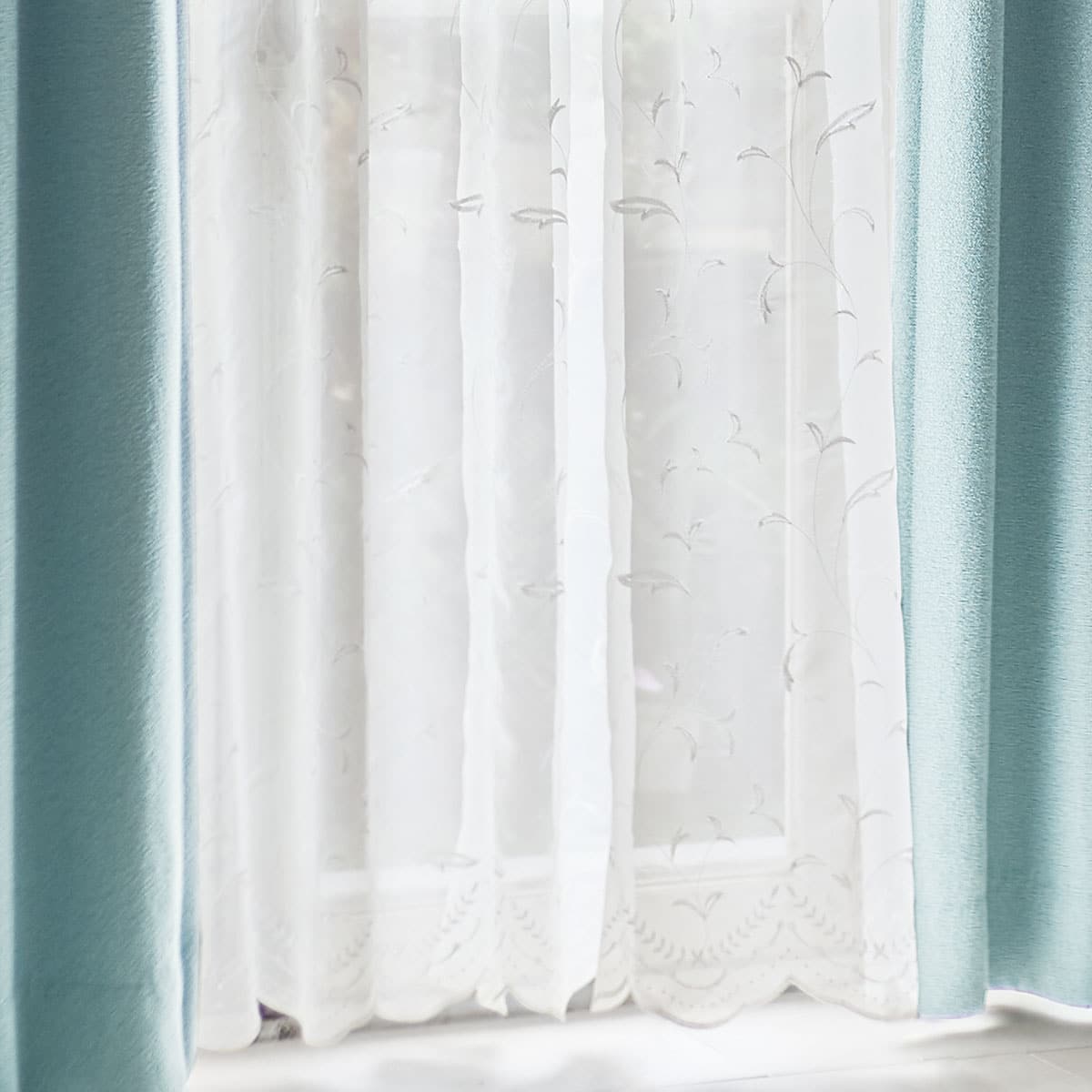 防炎オーダーレース ダッソ 2倍ヒダ(幅-100/丈-140cm) | ニトリネット