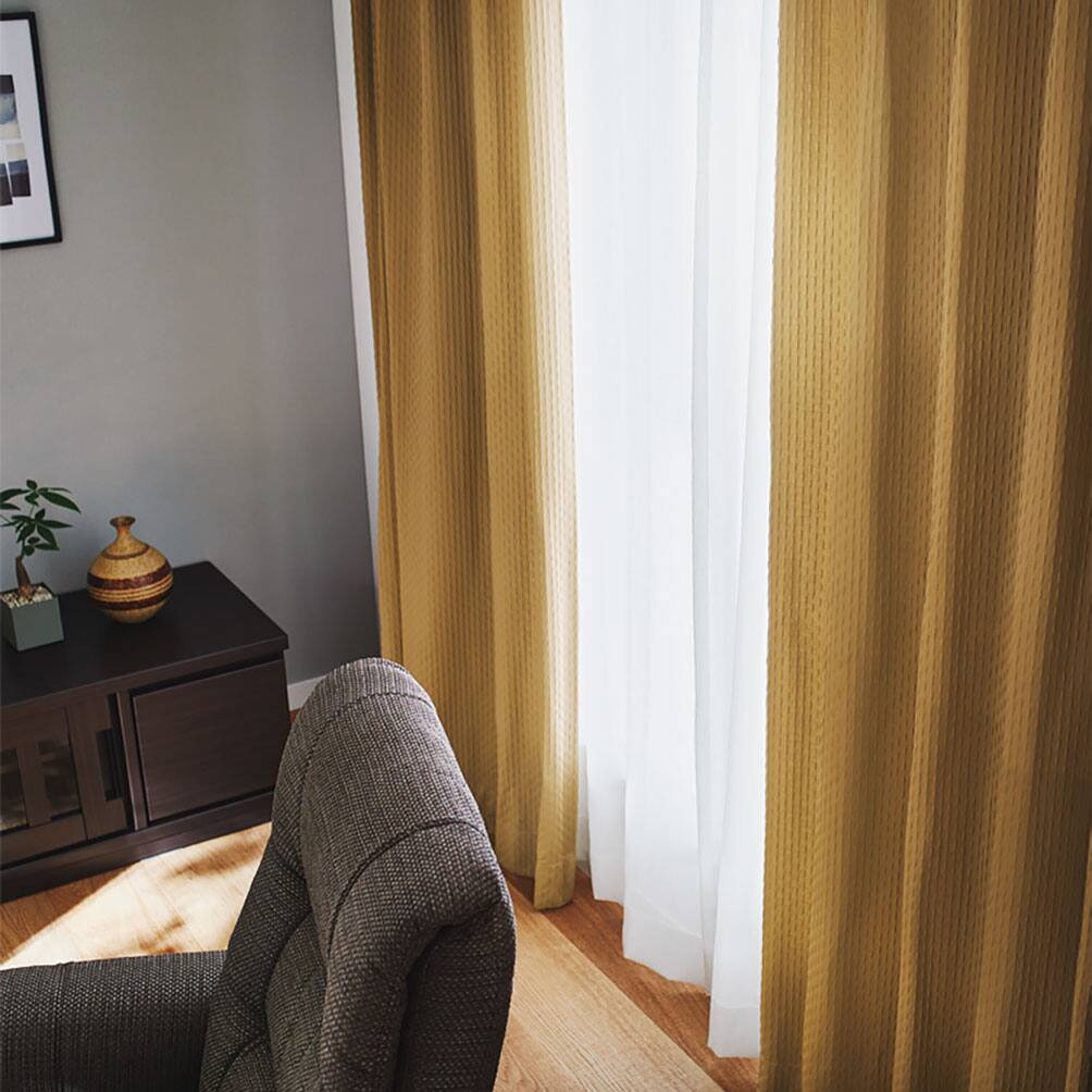 防炎オーダーレース クラッシュ 2倍ヒダ(幅-100/丈-140cm) | ニトリ