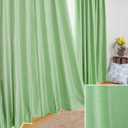遮光1級・遮熱・遮音オーダーカーテン ロシェコーティング グリーン 2倍ヒダ