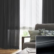オーダーカーテン ロシェ ブラック 2倍ヒダ