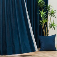オーダーカーテン ロシェ ブルー 2倍ヒダ(幅101-200/丈-140cm)