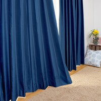 オーダーカーテン ロシェコーティング ブルー 2倍ヒダ(幅201-300/丈141-200cm)