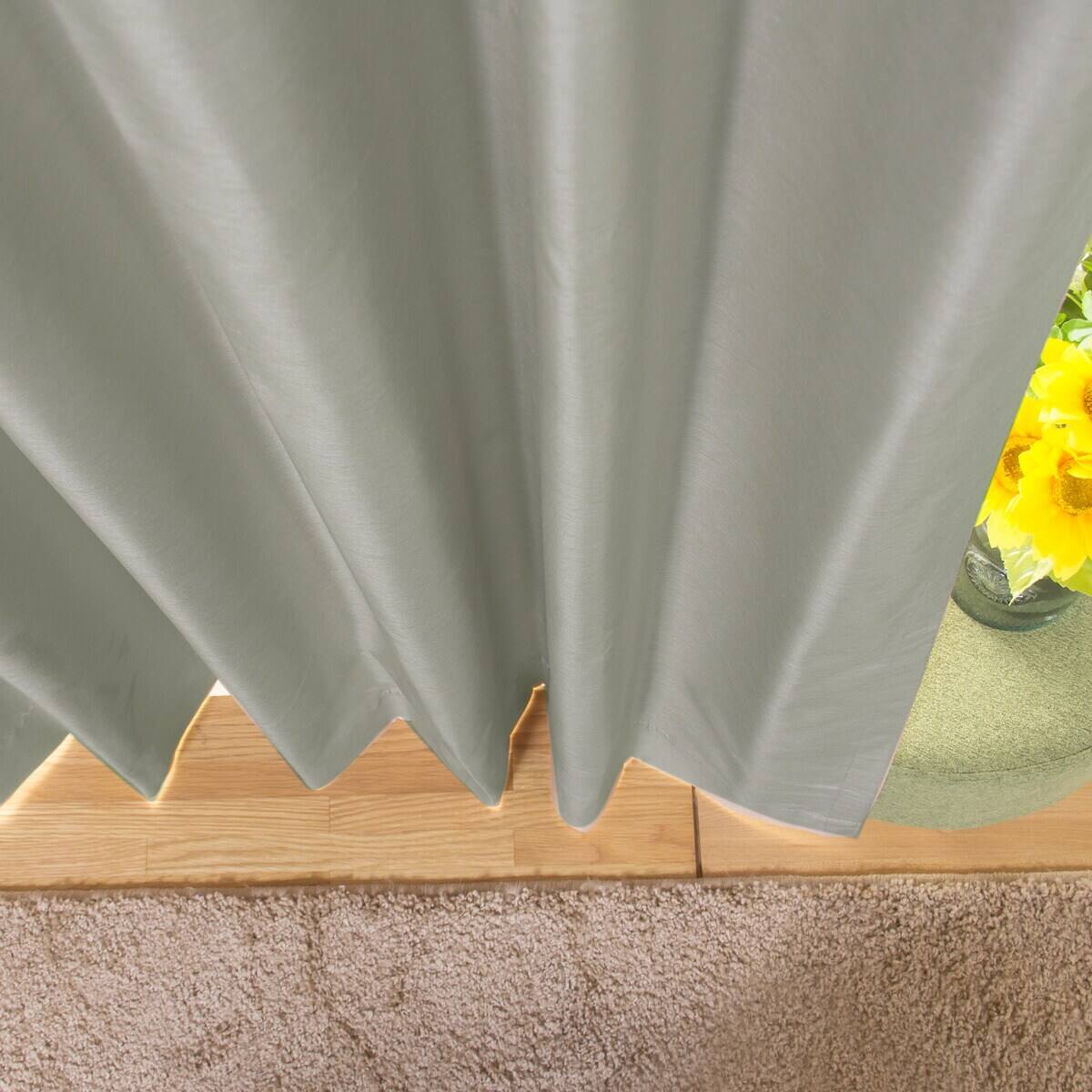 遮光1級・遮熱・遮音オーダーカーテン ロシェコーティング グレー 2倍