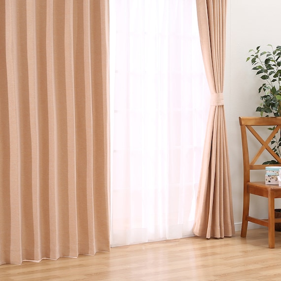 遮光1級・遮熱・防炎カーテン(ノーチェ オレンジ 100X185X2) 2枚目画像