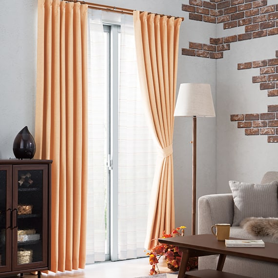 遮光1級・遮熱・防炎カーテン(ノーチェ オレンジ 100X185X2) 17枚目画像