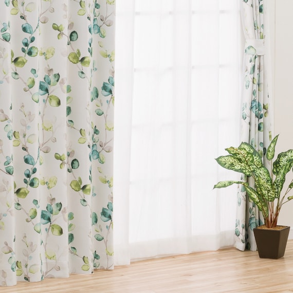 遮光2級・遮熱・花粉キャッチカーテン(キャッチCボタニカ 100X135X2) 3枚目画像