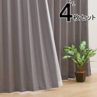 遮光3級カーテン&レース 4枚セット(NラセットGY 100X178cmセット)