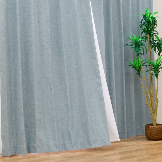 遮光1級・遮熱・遮音カーテン(レーベル ターコイズブルー 100X110X2) 1枚目画像