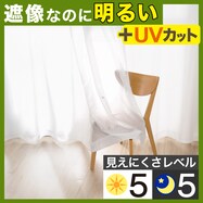 遮像・採光・50サイズレースカーテン(Nナチュレドット)
