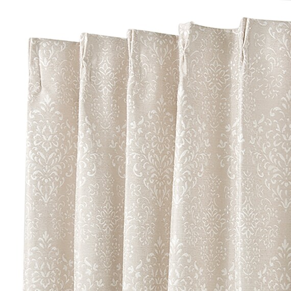 遮光1級・遮熱・遮音カーテン(ダマスク ベージュ 100X110X2) 4枚目画像