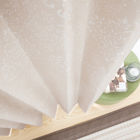 遮光1級・遮熱・遮音カーテン(ダマスク ベージュ 100X110X2) 9枚目画像