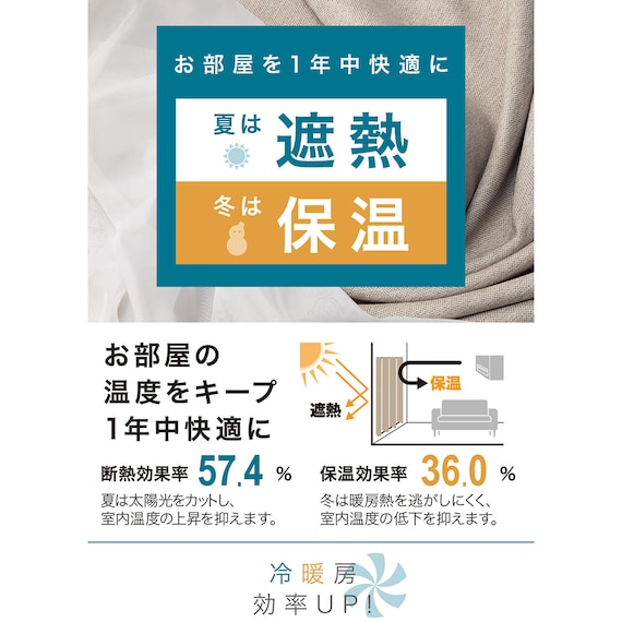 裏地付き遮光2級・遮熱カーテン(パターン レッドパープル 100X110X2) 3枚目画像