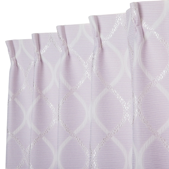 裏地付き遮光2級・遮熱カーテン(パターン レッドパープル 100X110X2) 4枚目画像