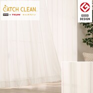 【省エネ・節電】遮熱・ミラー・花粉キャッチ・抗アレル物質レースカーテン(キャッチCフラン ローズ)