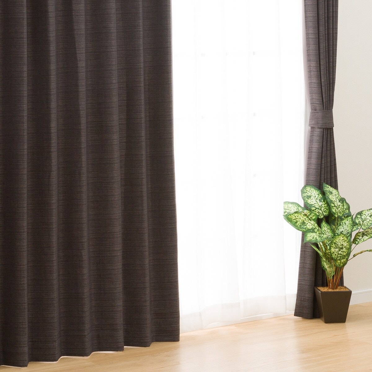 遮光1級・遮熱・消臭カーテン(アクト ダークグレー 100X110X2