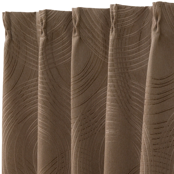 裏地付き遮光1級・遮熱ジャカードカーテン(RK001 ブラウン 100X178X2) 4枚目画像