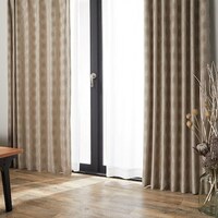 裏地付き遮光2級・遮熱ジャカードカーテン(RK002 ブラウン 100X135X2)