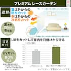遮熱・遮像・採光レースカーテン(エコナチュレプレーン 100X108X2) 4枚目画像