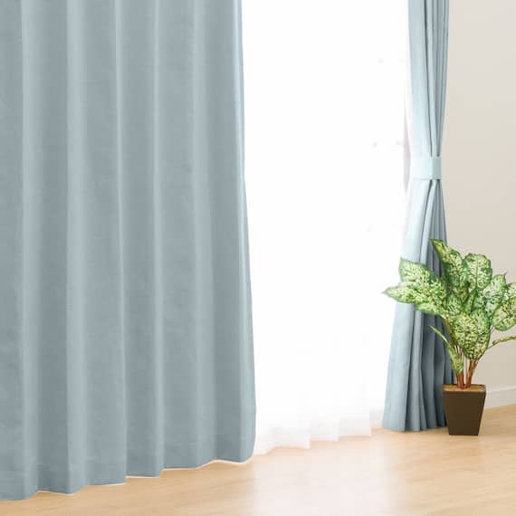 遮光1級・遮熱・遮音カーテン&遮熱・遮像レース4枚セット(RP002 LBL 100X178cmセット) 2枚目画像