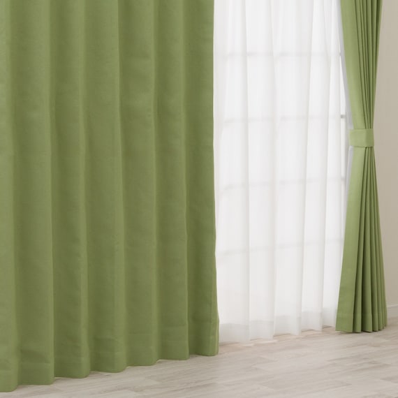 遮光1級・遮熱・遮音カーテン&遮熱・遮像レース4枚セット(RP002LYGR 100X178cmセット) 1枚目画像