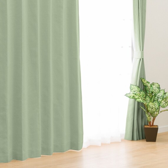 遮光1級・遮熱・遮音カーテン&遮熱・遮像レース4枚セット(RP002 LGR100X178cmセット) 2枚目画像