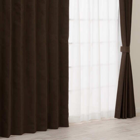 遮光1級・遮熱・遮音カーテン&遮熱・遮像レース4枚セット(RP002 DkBR100X190cmセット) 1枚目画像