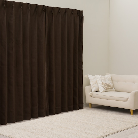 遮光1級・遮熱・遮音カーテン&遮熱・遮像レース4枚セット(RP002 DkBR100X190cmセット) 2枚目画像