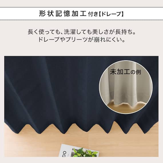 遮光1級・遮熱・遮音カーテン&遮熱・遮像レース4枚セット(RP002 NV 100X210cmセット) 5枚目画像