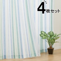 カーテン&レース 4枚セット(RP008 GR 100X110cmセット)