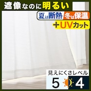 【省エネ・節電】保温・遮熱・遮像・採光・50サイズレースカーテン(エコナチュレボーダー)