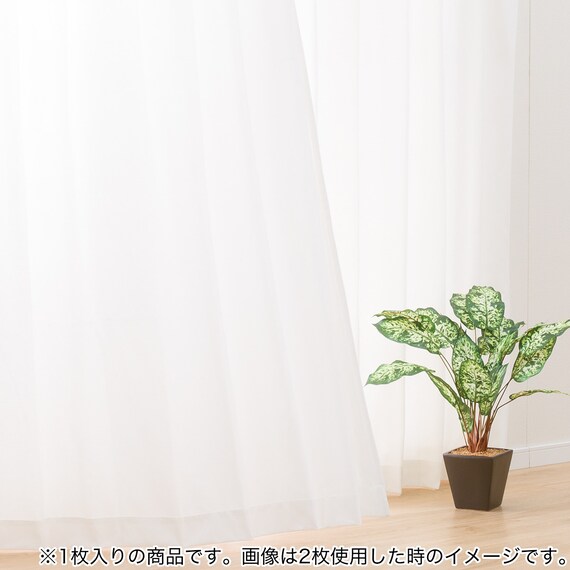 1枚入り 綿混カーテン(レダ アイボリー 100X110X1) 1枚目画像