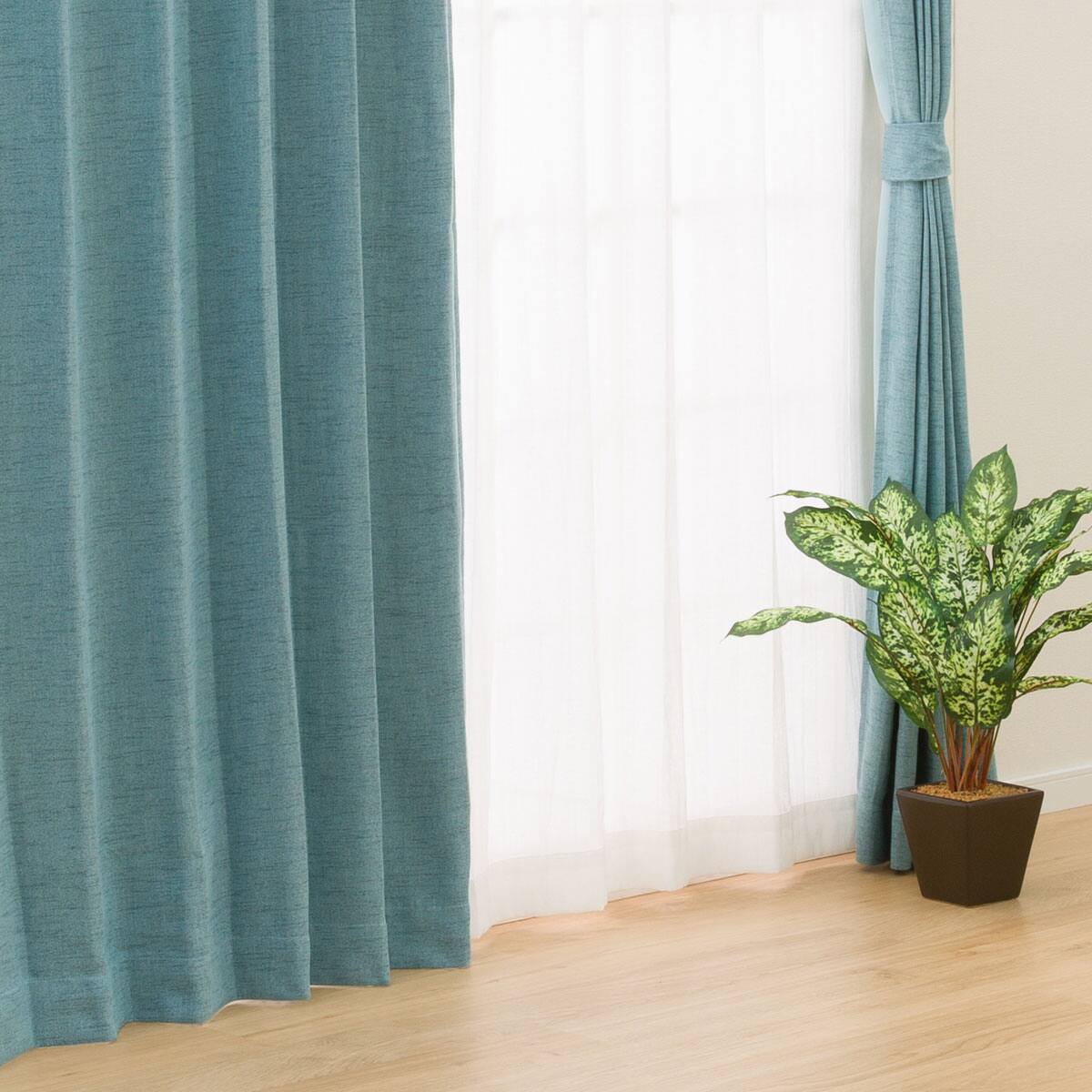遮光2級カーテン エスト ターコイズブルー 100x190x2 通販 ニトリネット 公式 家具 インテリア通販