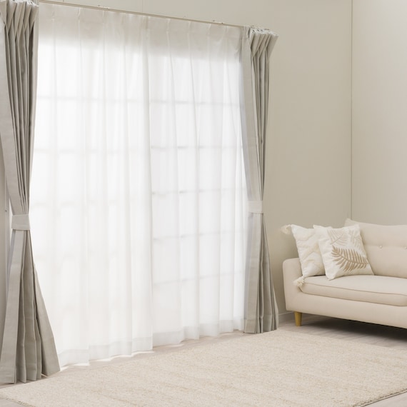 遮光1級・遮熱・遮音カーテン&遮熱・遮像レース4枚セット(RP002 IV 100X110cmセット) 3枚目画像