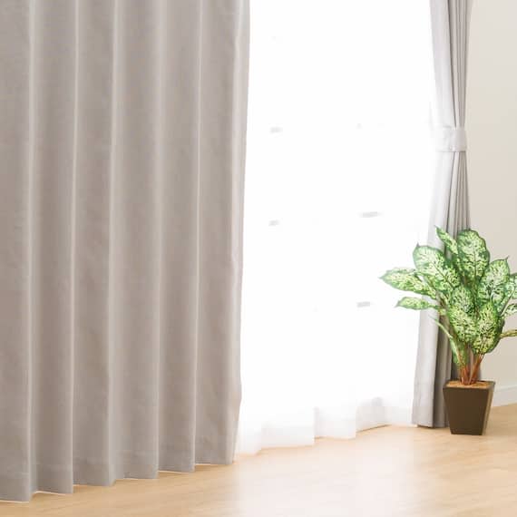 遮光1級・遮熱・遮音カーテン&遮熱・遮像レース4枚セット(RP002 GY 100X135cmセット) 2枚目画像