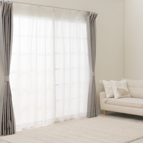 遮光1級・遮熱・遮音カーテン&遮熱・遮像レース4枚セット(RP002 GY 100X190cmセット) 3枚目画像