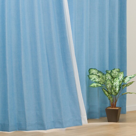 遮光3級カーテン(RD024 ブルー 100X178X2) 1枚目画像