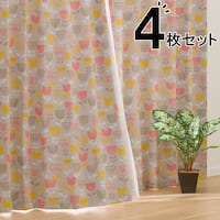 遮光2級カーテン&レース 4枚セット(RP005 100X110cmセット)