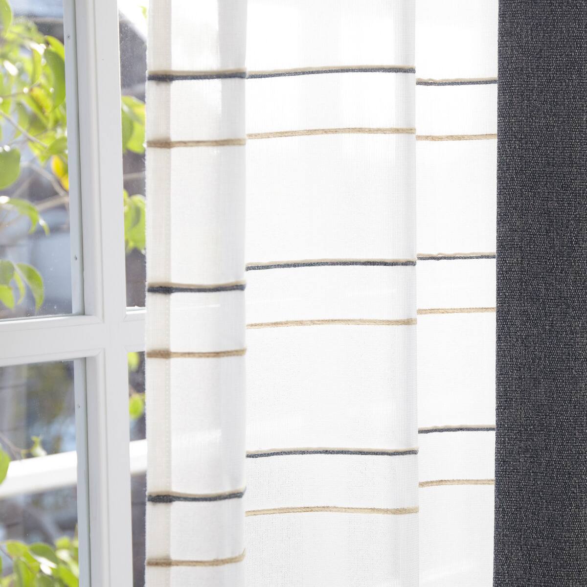 遮熱/保温・ミラーレースカーテン(ANM016 100x198x2枚セット)(Living