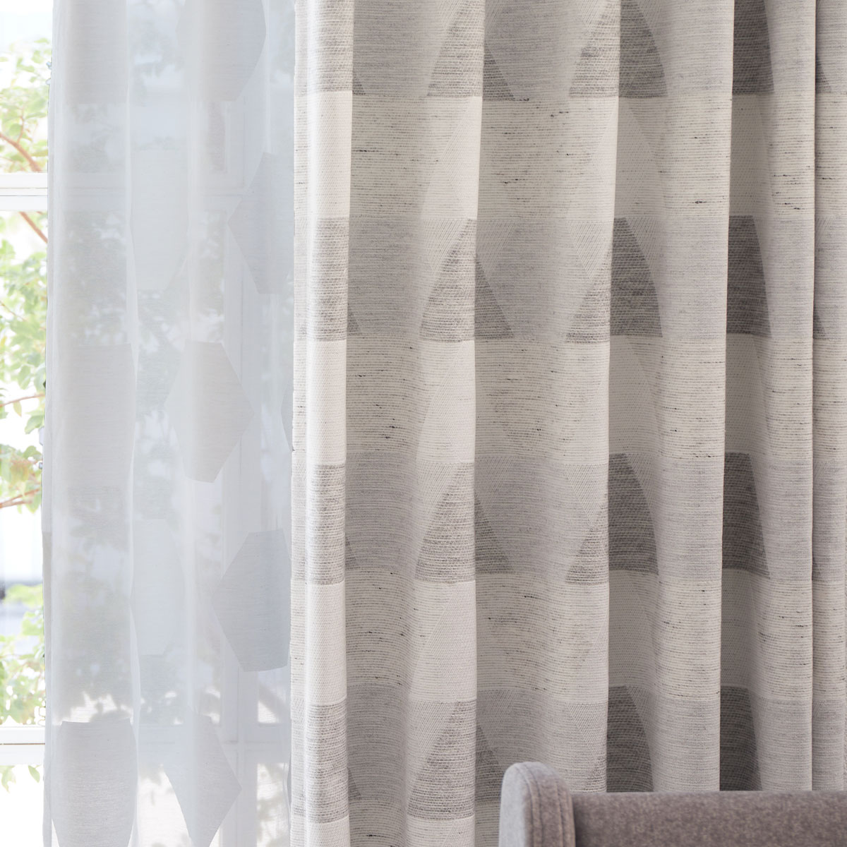 お好みサイズカーテン ASM015(幅-100/丈90-170cm)(Living in Comfort