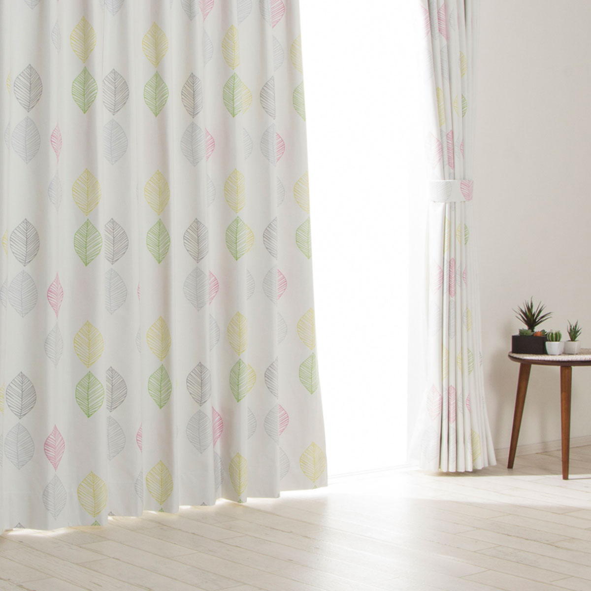 オーダーカーテン ピュアリーフ 2倍ヒダ(幅101-200/丈141-200cm