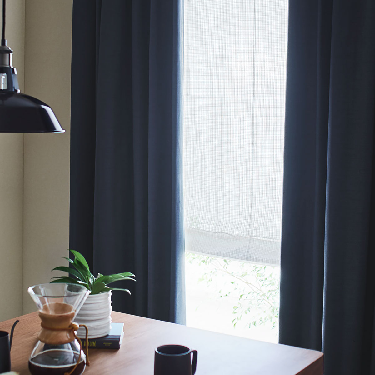 ハトメスタイルカーテン ニーア ネイビー通販 ニトリネット 公式 家具 インテリア通販