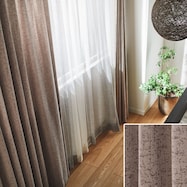 オーダーカーテン リープ グレイッシュレッドパープル 2倍ヒダ