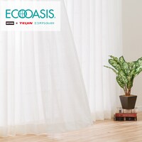 オーダーレース エコオアシス ラモ ホワイト 2倍ヒダ(幅101-200/丈141-200cm)