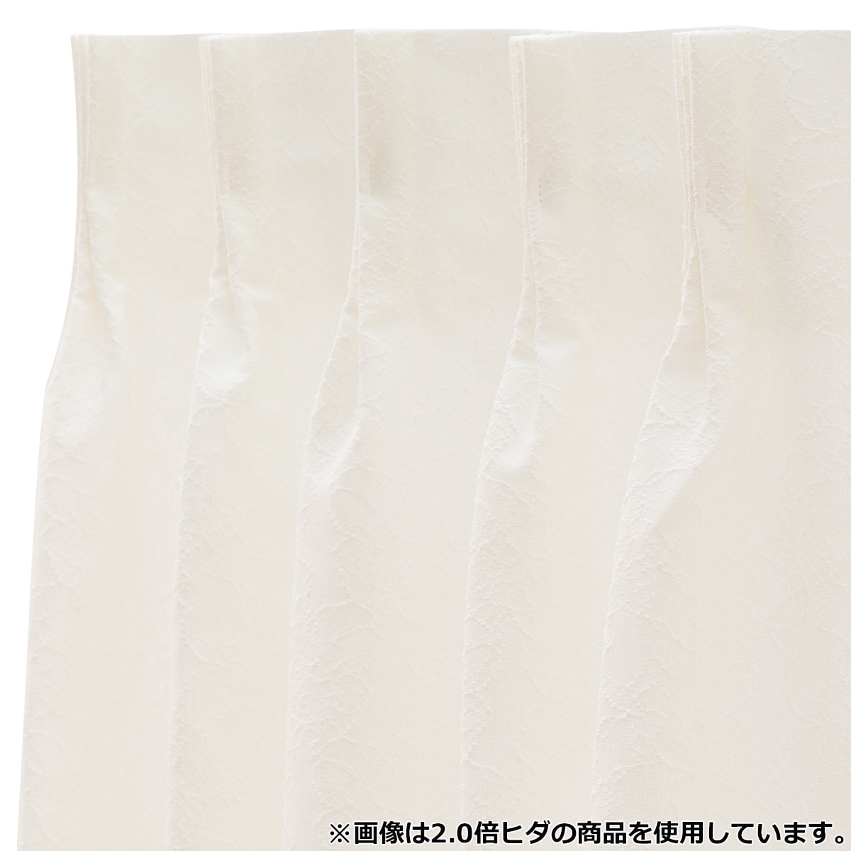 オーダーレース エコオアシス ラモ ホワイト 2倍ヒダ(幅-100/丈-140cm